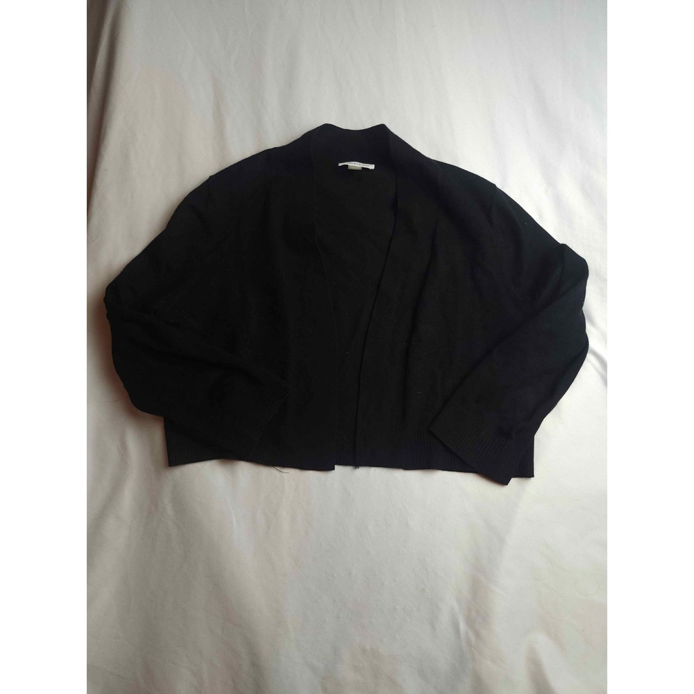 Calvin Klein Black Open Front Cropped Shrug Cardigan Womens Sweater Large